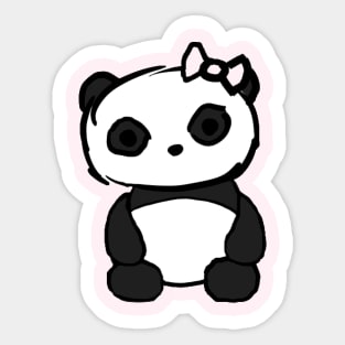 Pawsome Hair Bow Panda Sticker